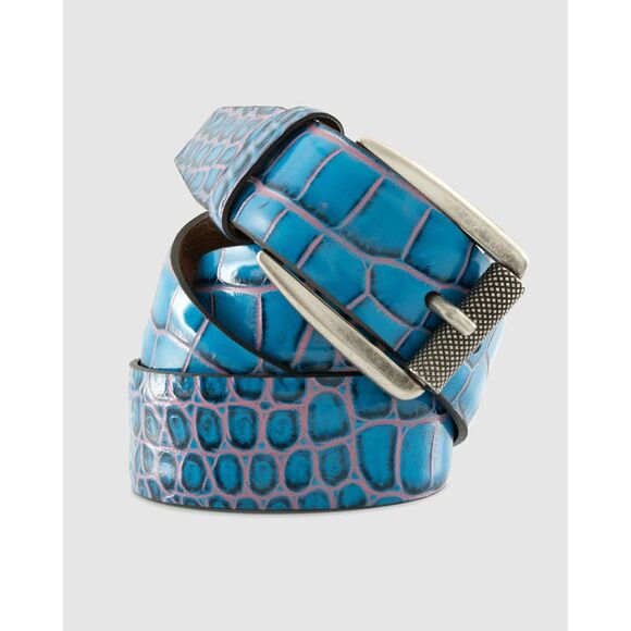 Crocco Leather Embossed Belt, Size: 34 - Picture 1 of 1